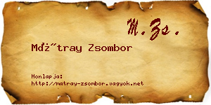 Mátray Zsombor névjegykártya